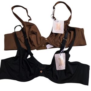 NWT Savage x Fenty 2 Bras Black Brown Size 40C Satin Underwire